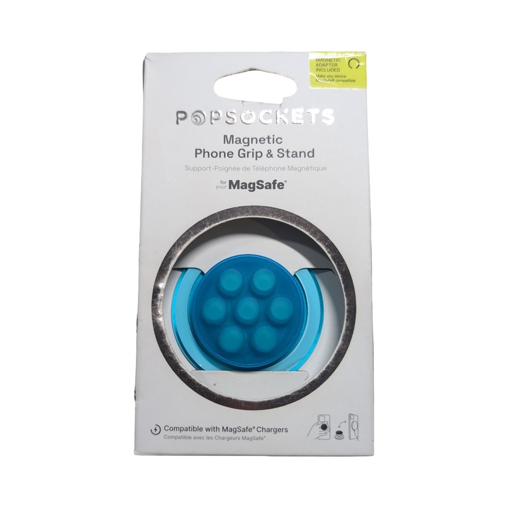 38-O PopSockets MagSafe Round PopGrip Cell Phone Grip & Stand - Blue